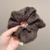 Nuevas scrunchies de lunares y estampado de leopardo, estilo simple, scrunchies retro, cintas para el cabello, accesorios para moños, adornos para el cabello