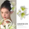 Nuevos Colores Flor Phalaenopsis Pinza de Pato Pinza para el Cabello en la Parte Posterior de la Cabeza para Mujer Pinza Horizontal Lateral Pasador