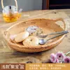 Cesta de Armazenamento de Rattan, Cesta de Frutas, Cesta Doméstica para Pães no Vapor, Cesta de Bambu para Pão, Cesta para Pães no Vapor, Cesta para Lanches e Piquenique, Cesta Trançada à Mão