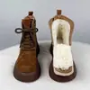Botines estilo Martin de gamuza con suela gruesa para mujer, colección otoño/invierno 2026, con punta ancha, suela de plataforma y forro de felpa, estilo Chelsea, y botines cortos estilo Birkenstock