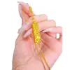 Novo Pingente da Sorte Cubo de Gelo Cintilante Estilo Chinês, Pingente de Corrente para Suéter de Barra de Ouro Sólido Tridimensional de Cobre Banhado a Ouro