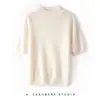 Suéter Pulôver Tricotado Feminino Gola Alta Meia Manga Reta Linha de Frente Roupas Soltas Casuais Cashmere Puro Outono Inicial