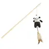 Vara Katnip para Gatos de Algodão e Linho 40cm Brinquedo para Gatos Atacado em Estoque Pena Rato Gatinho Interativo Alívio do Tédio Vara Katnip para Gatos