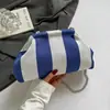Nueva Bolsa Nube 2026 para Mujer, Bolso de Mano Tejido, Diseño Simple de Rayas, Elegante y Atractivo, Bolso de Playa de Moda para Mujer