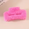 Pinza de Garra Cuadrada de Pelo Sintético de Visón para Otoño e Invierno, Pinza de Tiburón de Peluche Hecha a Mano de Alta Gama, Pinza de Garra Grande para el Cabello, Accesorios para el Cabello al por Mayor