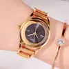 Reloj de Mujer GEDI Oro Rosa con Diamantes, Esfera Sencilla, Correa de Acero, Moda Resistente al Agua, Cuarzo, Modelo Nuevo, Directo de Fábrica