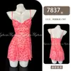 Camisola Lingerie Sexy Decote em V Profundo Alça Laço Doce Camisola de Dormir Roupa de Casa Novo Estilo Roupa de Dormir Feminina 7837