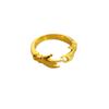 Nuevo Anillo de Moda Personalizado con Apertura Ajustable, Baño de Latón, Oro Real de 18K, Forma de Mano Pequeña para Mujer