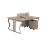 Escritorio de computadora para salas de reuniones de personal, mesa de reuniones moderna minimalista con mampara para estaciones de trabajo de computadora de múltiples empleados