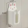 Caja de Pañuelos de Pared para Baño, Caja de Almacenamiento para Toallas Faciales, Caja de Pañuelos Creativa sin Perforaciones para Cocina, Portarrollos de Papel de Dibujos Animados