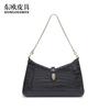 Nuevo bolso de invierno estilo coreano piel de cocodrilo color sólido bolso tipo sillín lentejuelas todo a juego bolso de mano de media luna bolso de axila con forma de luna creciente