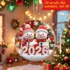 Llavero Colgante Plano de Acrílico Navideño Transfronterizo Papá Noel Muñeco de Nieve Caja de Regalo Llavero de Regalo Festivo Pequeño