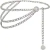 Nuevo cinturón cruzado para mujer, elegante y con estilo, estilo vintage con cadena decorativa metálica tallada, accesorio para mujer en stock