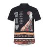 Nueva colección de camisas casuales de moda con estampado digital de tendencia de camisa de manga corta sin plancha para hombre de comercio exterior