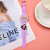 Relógio de pulso infantil de desenho animado fofo, pulseira de botão, luz LED vermelha, relógio de pulso, hora, relógio eletrônico para menina, estilo Instagram