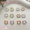 Conjunto de Acessórios para Nail Art de Guirlanda de Natal com 6 Compartimentos Popular Transfronteiriço Liga de Metal Tridimensional Incrustada com Diamantes e Pérolas Strass de Unha Vestíveis DIY
