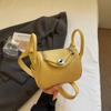 Bolso Pequeño Sencillo con Patrón de Lichi para Mujer 2025 Verano Nueva Moda Bolso Cubo de Alto Valor Bolso Cruzado de Hombro para el Trabajo