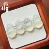 Directamente del fabricante: Collar con Colgante de Ágata Blanca Calcedonia Tipo Hielo, Hebilla de Paz Buda Guanyin Maitreya, Amuleto con Forma de Hoja al por Mayor