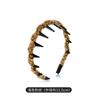 Diadema Ondulada con Estampado de Leopardo para Mujer 2025 Nuevo Estilo con Pasador Antideslizante Dentado Diadema para Lavar la Cara Otoño e Invierno Diadema de Cráneo Alto
