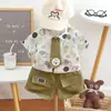 Conjunto de Ropa para Niños 2026 Verano Nuevo Estilo Ropa Casual para Niños Bebé Verano Camisa de Corbata Manga Corta Conjunto de Dos Piezas Moderno