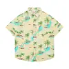 Camisas Florales de Comercio Exterior Transfronterizo, Manga Corta, Unisex, Estilo Pareja, Estilo Vacaciones en la Playa, Festival Songkran, Camisas Tailandesas, Chaquetas