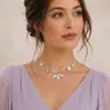 Colar com pingente de trevo e borboleta ajustável simples transfronteiriço europeu e americano feminino estilo frio ins feminino