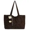 Bolsa de Ombro Grande de Estampa de Leopardo da Moda para Mulheres, Nova Bolsa Tote Simples e Personalizada, Bolsa de Compras, Bolsa de Viagem Versátil
