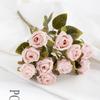 Rosa Retro Coke Edge Flor Artificial Multicabeça Flor Seca Rosa Flor Falsa Decoração de Rosa para Casamento Sala de Estar Doméstica