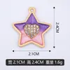 Colgante Individual con Forma de Estrella Corazón Tachonado de Diamantes con Goteo de Aceite Transfronterizo para DIY, Collar Colgante Joyería Venta Directa de Fábrica, Se Puede Mezclar Lote
