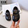 Sapatos de Princesa com Renda para Meninas 2026 Outono Novo Estilo Coreano Sapatos Infantis de Couro Preto com Solado Macio Sapatilhas Infantis