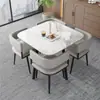 Mesa de negociación y juego de sillas estilo italiano de pizarra para apartamentos pequeños, mesa de comedor, escritorio de recepción, recepción de oficina, mesa redonda pequeña de ocio