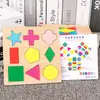 Rompecabezas geométrico con forma de corazón para educación temprana, rompecabezas de formas, colores y gráficos, bloques de construcción educativos para niños, juguetes de jardín de infantes