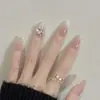 Perseguindo a Luz Olho de Gato Suave e Clareador Estilo Francês Simples High-End Nude Gradiente Nail Art Unhas Usáveis