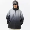 Pareja viste chaqueta con capucha de diseño avanzado y degradado Primavera y Otoño Nueva ropa de trabajo a prueba de viento para exteriores de montaña tridimensional