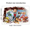 Comercio Exterior Transfronterizo Pegatinas de Pared Decorativas para Habitación Infantil Paw Patrol Pegatinas de Dibujos Animados Anime 3D Rompe-Muros Autoadhesivas Impermeables