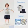 [Preço de Liquidação] Conjunto de Manga Curta para Meninos, Roupa Esportiva Infantil Listrada de Manga Curta para Crianças Pequenas 2026, Roupa de Verão para Bebê Menino