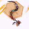 Pingente de pedra ágata de cristal natural trançado à mão para carro, pendente colorido, árvore da vida, apanhador de sonhos, ornamentos