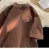 Camiseta de Algodão com Estampa Criativa Estilo Americano de Manga Curta para Homens, Verão com Caimento Solto, Marca da Moda, Moda Jovem, Peça Versátil para Casais