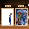 Marco de Fotos 2D de Anime de Conejo y Zorro Regalo para Dormitorio Escritorio Luz de Noche para Novio/Novia Pintura Iluminada