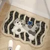 Alfombra Absorbente de Baño Tejida de Lana Sintética Alfombra de Piso de Dibujos Animados Felpudo de Baño Felpudo de Prueba de Baño Alfombra Antideslizante para Puerta