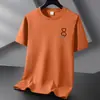 Camiseta de manga corta de algodón grueso de 220 g para hombre y mujer, de verano, holgada, de media manga, de talla grande, moderna, informal, con cuello redondo para estudiantes.