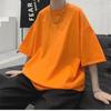 Estilo Porta de Verão Solta Cor Sólida Multicolor Opcional Tendência Camiseta Top Manga Meia Manga Comércio Exterior Manga Curta Masculina Transferência de Calor Tendência