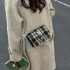 Comercio Exterior Moda Transfronteriza Letras Lana Retro Cuadros Bolso de Mano para Mujer Otoño e Invierno Ropa de Trabajo Hombro Cruzado Pequeño Cuadrado