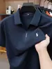 [Seda + Modal] Camisa Polo de Manga Corta para Hombre 2026 Nuevo Estilo de Verano Camiseta Transpirable Bordada para Hombre