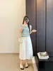 Ropa de mujer de alta gama, fresca al tacto, antiarrugas, protectora del sol, falda de línea A, dobladillo ancho, falda tipo paraguas, ropa de trabajo deconstruida, falda de capullo tridimensional, falda midi para mujer