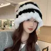 Chapéu de Coelho de Pelúcia Chapéu Branco Feminino Outono e Inverno Quente Rosto Orelha Pequena Chapéu de Lã Chapéu de Pescador Tricô de Pelo
