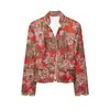 ZA comercio exterior transfronterizo artículo popular de ropa de mujer 2026 otoño nuevo moda europea y americana chaqueta de cuello alto con hombreras y estampado floral