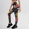 Leggings justas esportivas de ioga com estampa digital feminina, cintura alta elástica, XY5025