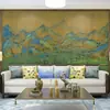 Fondo de pantalla de pintura Qianli Jiangshan paisaje pintura tradicional china tela de pared papel tapiz verde retro paisaje pintura hotel oficina pared de fondo