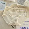 Ropa Interior Floral Pequeña para Mujer de Cintura Media de Algodón Puro con Entrepierna Extendida Dulce para Cuatro Estaciones Otoño e Invierno Calzones Simples Antibacterianos para Mujer